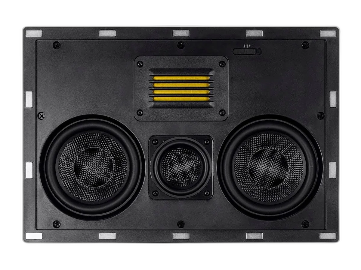 Monoprice - Amber Dual 5.25-inch 3-way Carbon Fiber with Ribbon - In-Wall Speaker 24431