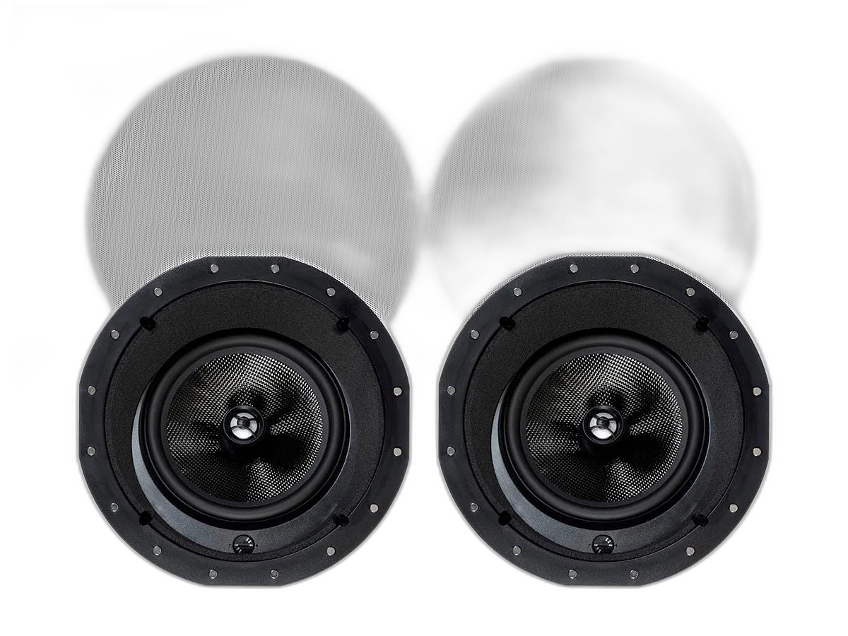 Monoprice - Alpha 8in Carbon Fiber 3-Way (pair) - In-Wall Speaker 34200