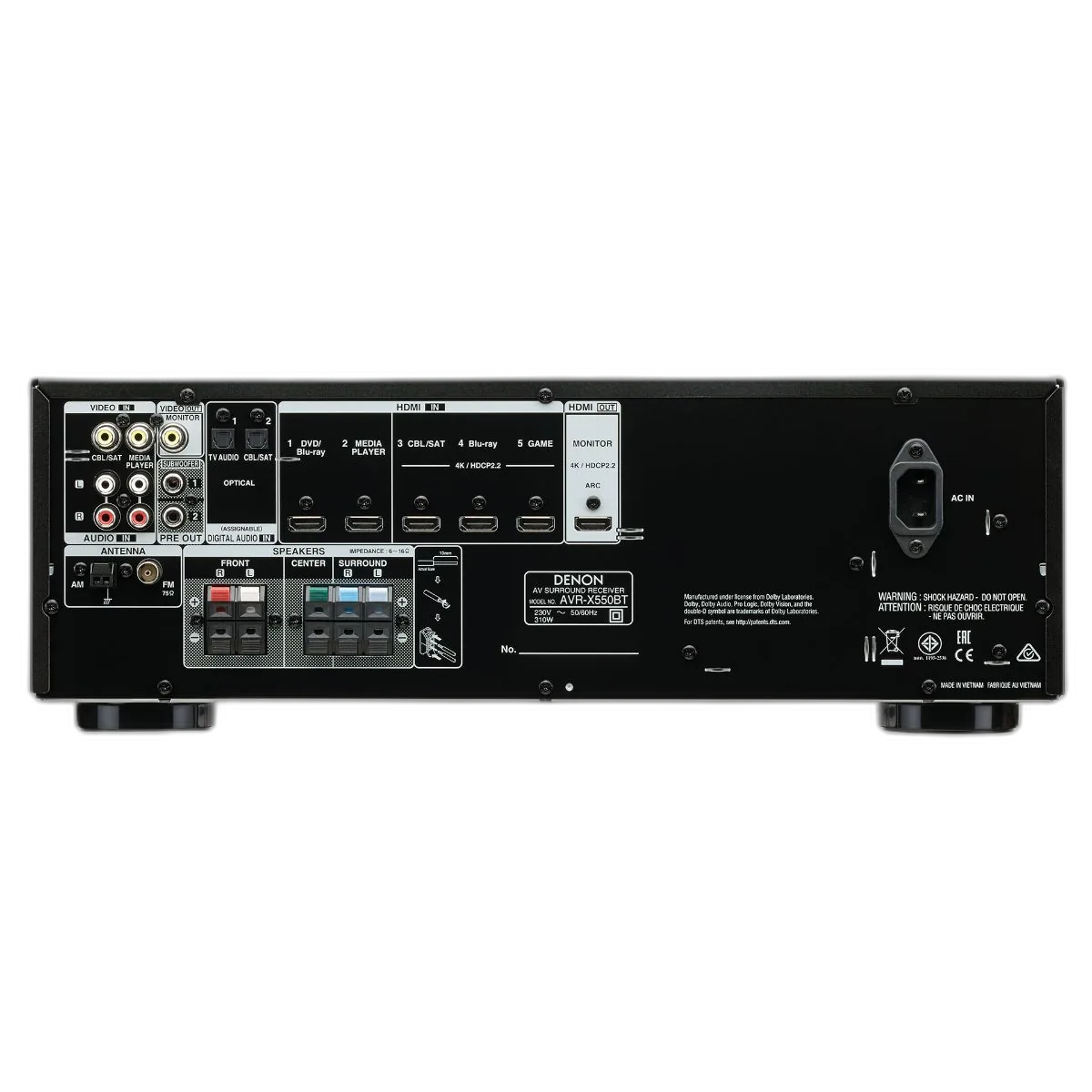Alternative view of DENON - AVR-X550BT - AV Receiver