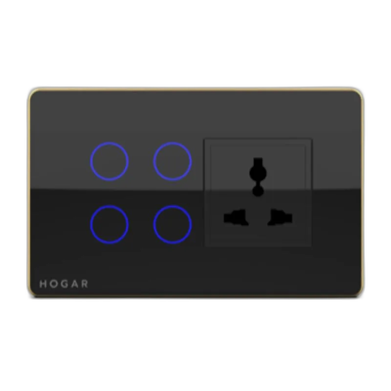 Four Touch Switch with 1 Socket